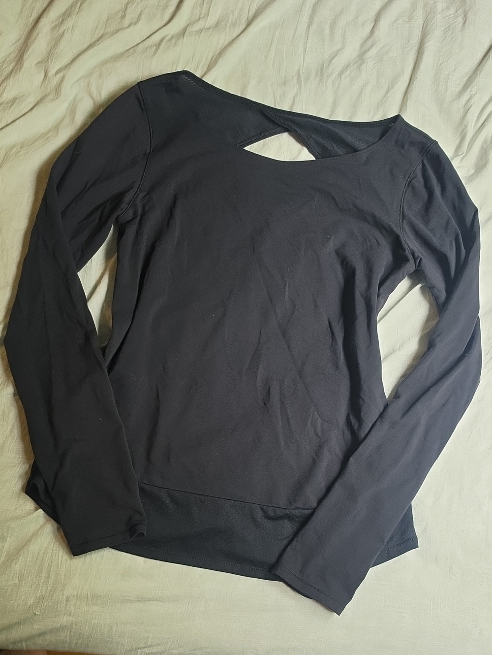 Lucy Black Long Sleeve Cutout Athletic Top